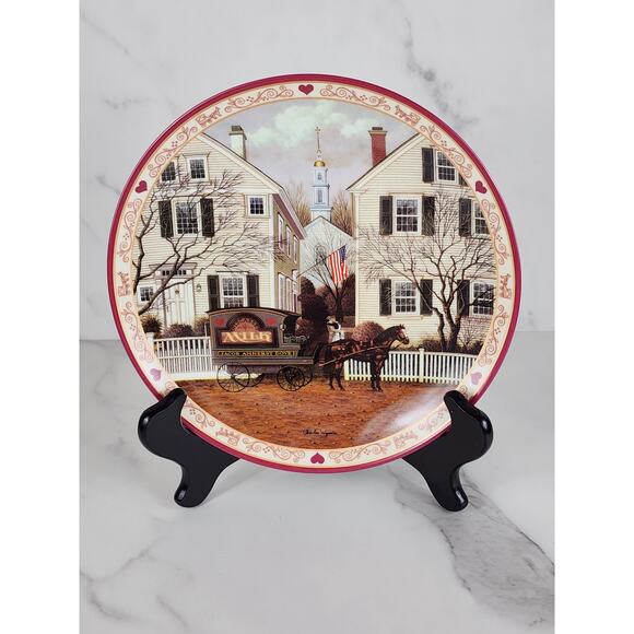 A Farewell Kiss Wall Decor Plate 1994 Porcelain 8" Hometown Memories Charles W - Picture 1 of 14